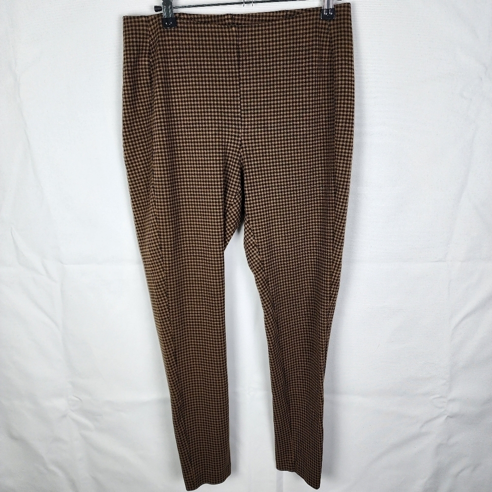 J. Jill Plaid‎ Ponte Knit Leggings Size Medium